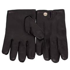 HERMES Gloves Men 8 Gloves Clous de Selle Black 2013