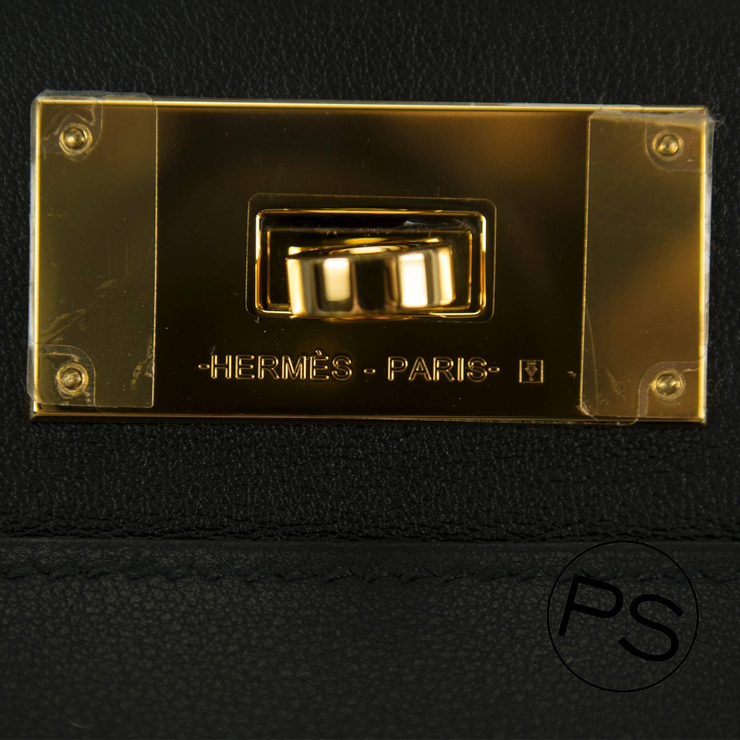 Women's Hermes Handbag Toolbox 26 Swfit  Black Gold Hardware 2015.