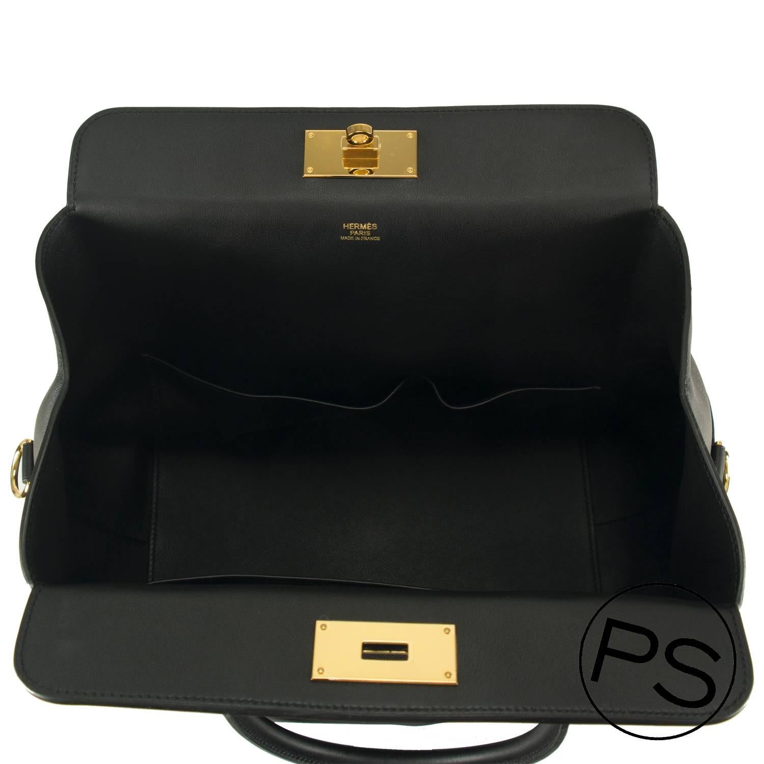 Hermes Handbag Toolbox 26 Swfit  Black Gold Hardware 2015. 2