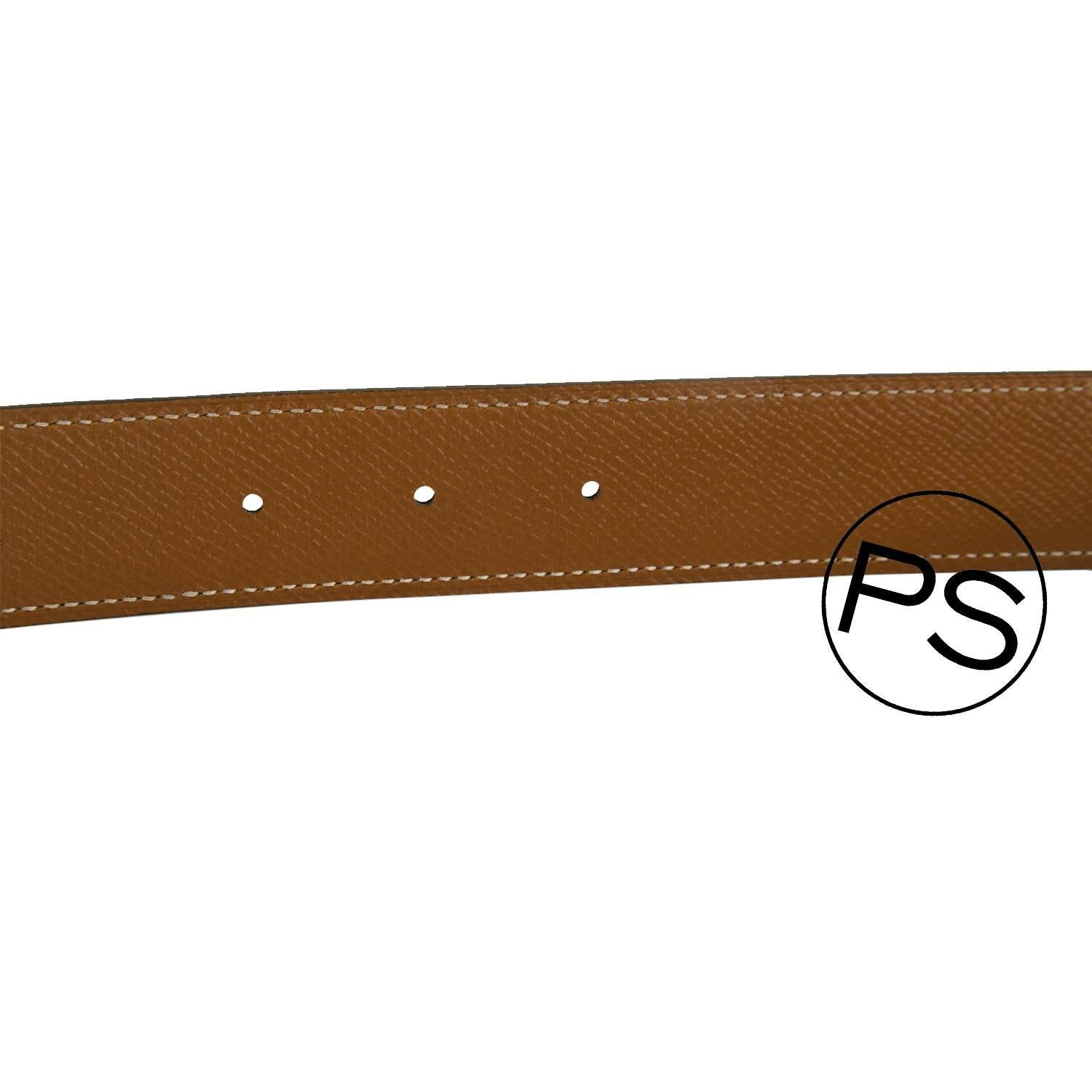 Men's Hermes Belt 32 mm 95cm Box Swift Leather Noir Gold Hardware Reversible 2015