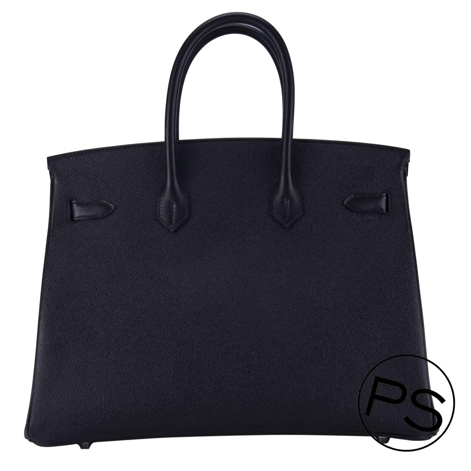 Hermes Birkin 35 Epsom Black Palladium Hardware 2015. In New Condition In Miami, FL