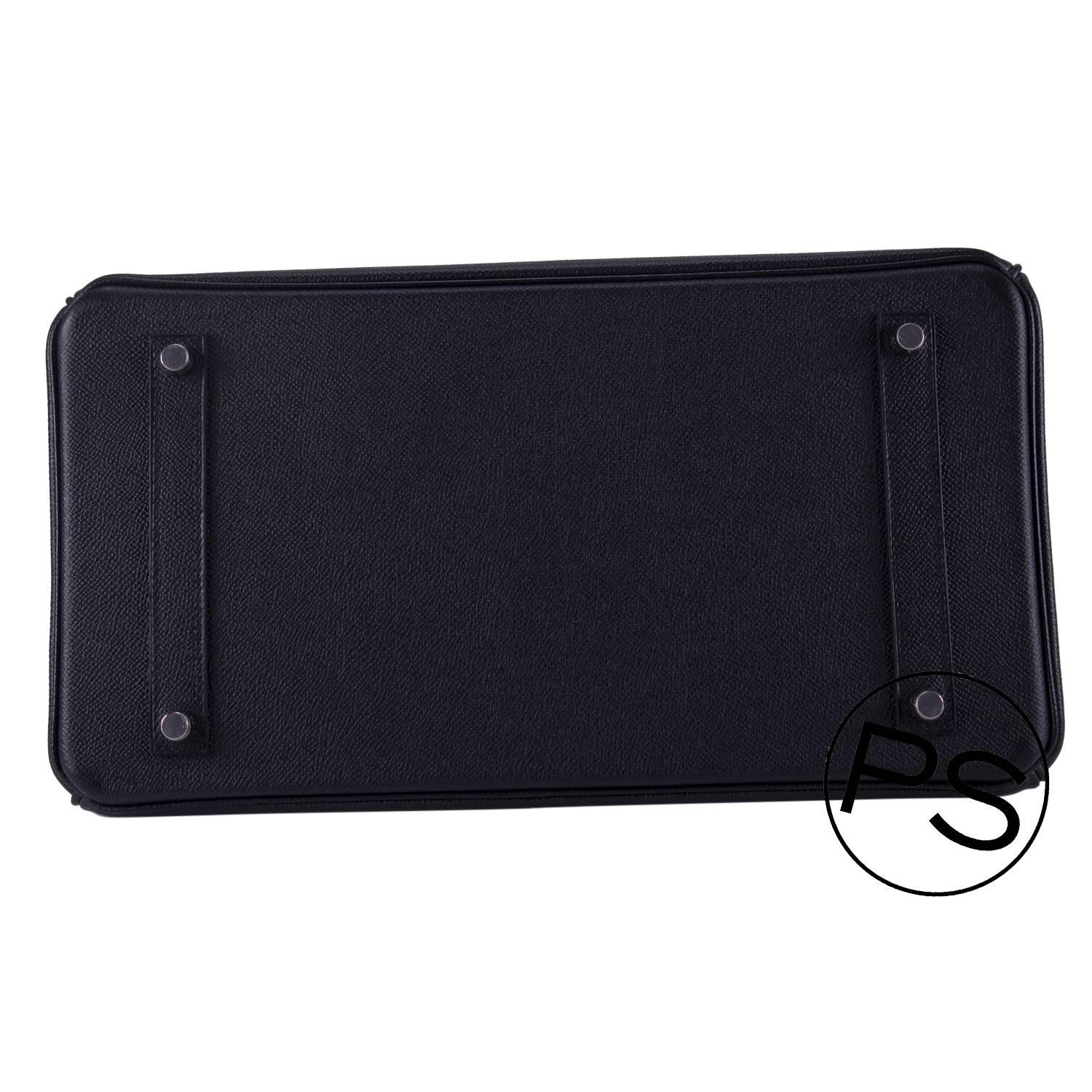 Women's Hermes Birkin 35 Epsom Black Palladium Hardware 2015.