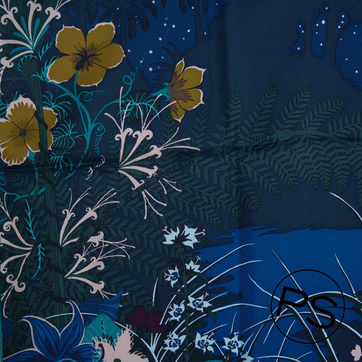 Hermes Carre 100% Silk Tyger blue, green, red 2015. For Sale at ...  