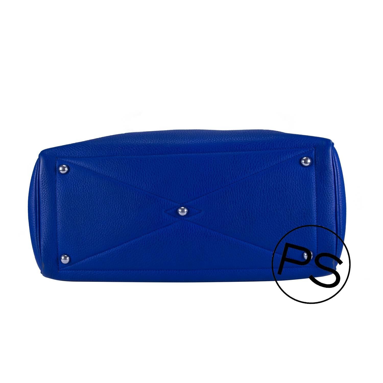 Women's Hermes Handbag Victoria II Blue 2013
