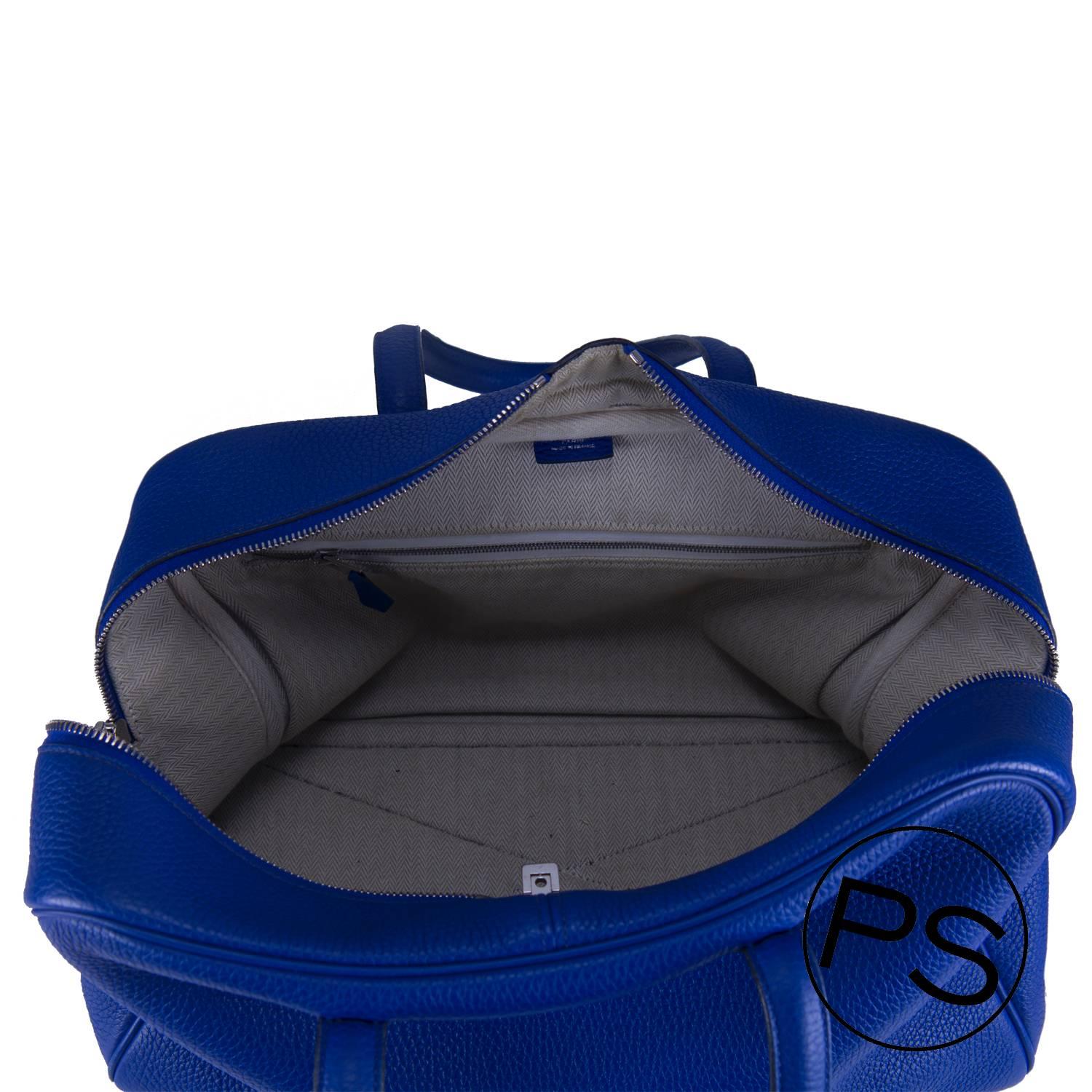 Hermes Handbag Victoria II Blue 2013 3