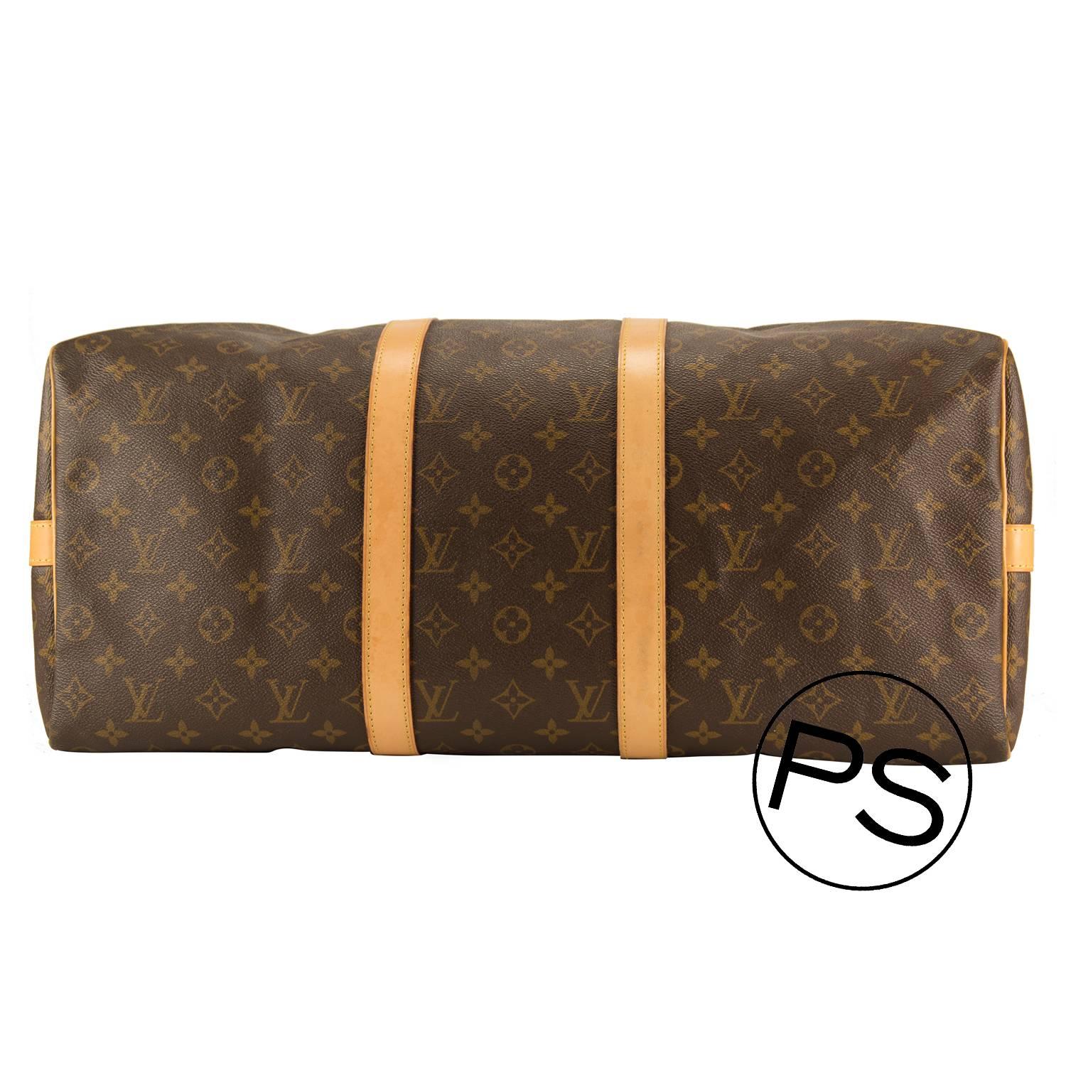 Louis Vuitton Handbag Keepall 45 Brown 2013 In Excellent Condition In Miami, FL