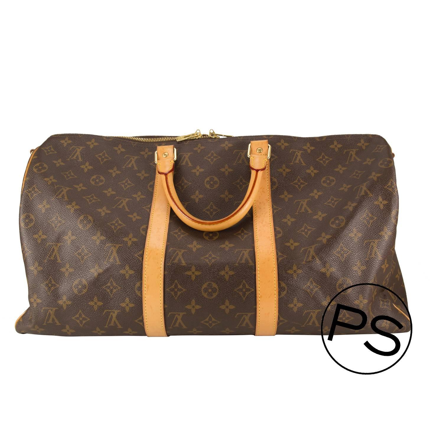 Black Louis Vuitton Handbag Keepall 45 Brown 2013