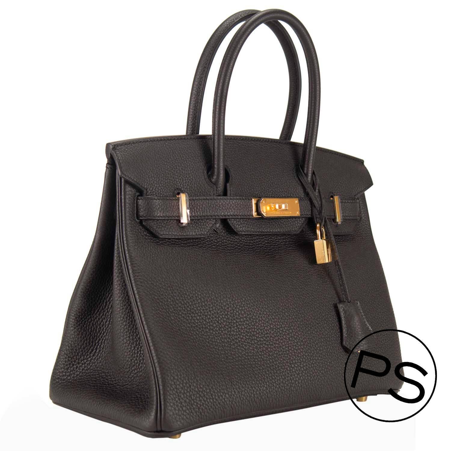 Hermes Handbag Birkin 30 Togo Black Gold Hardware 2015.

Bought it in Hermes store in 2015.

Pre-owned and never used.

Model: BIRKIN

Dimension: 30cm width x 22cm height x 16cm length.

Leather: Togo.

Color: Black.

Details:

With