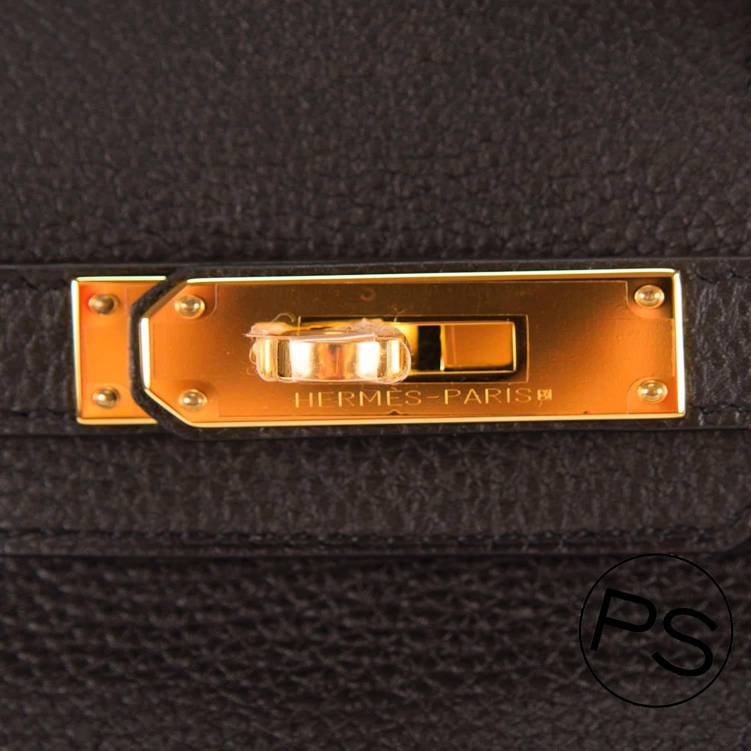 Hermes Handbag Birkin 30 Togo Black Gold Hardware 2015. 1