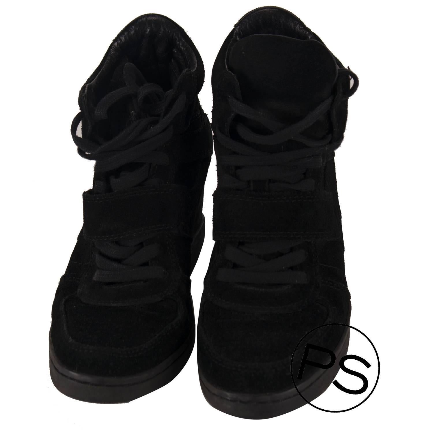 Women's Ash Wedge shoes 38 Suede Black 2012.