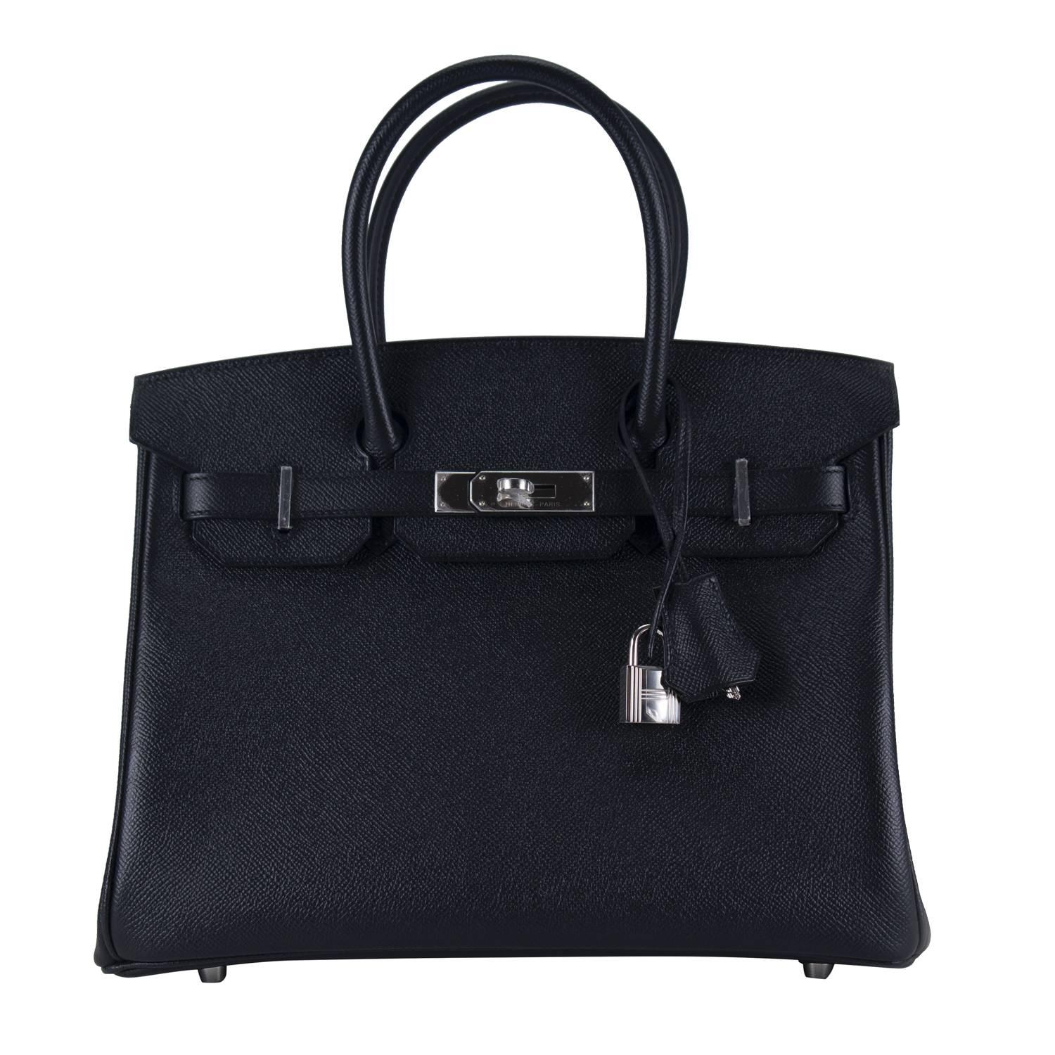 Hermes Handbag Birkin 30 Togo Black Palladium Hardware 2015.