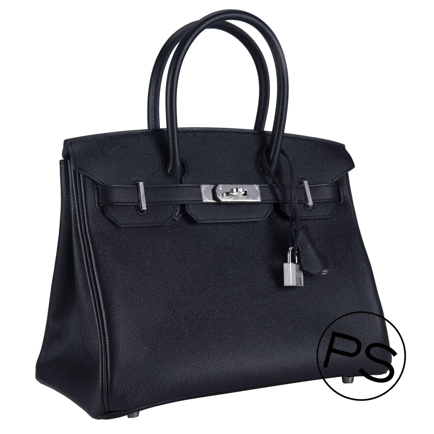 Hermes Handbag Birkin 30 Togo Black Palladium Hardware 2015.

Bought it in Hermes store in 2015.

Pre-owned and never used.

Model: BIRKIN

Dimension: 30cm width x 22cm height x 16cm length.

Leather: Togo.

Color: