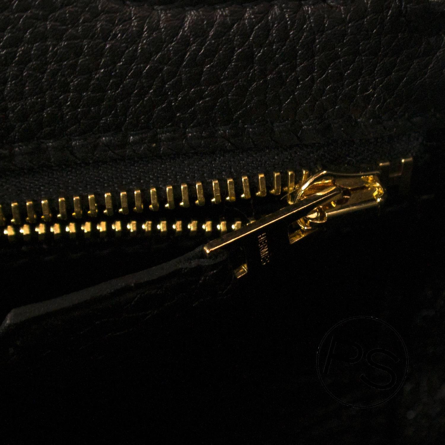 hermes handbag kelly ii 32 retourne togo black gold hardware 2015