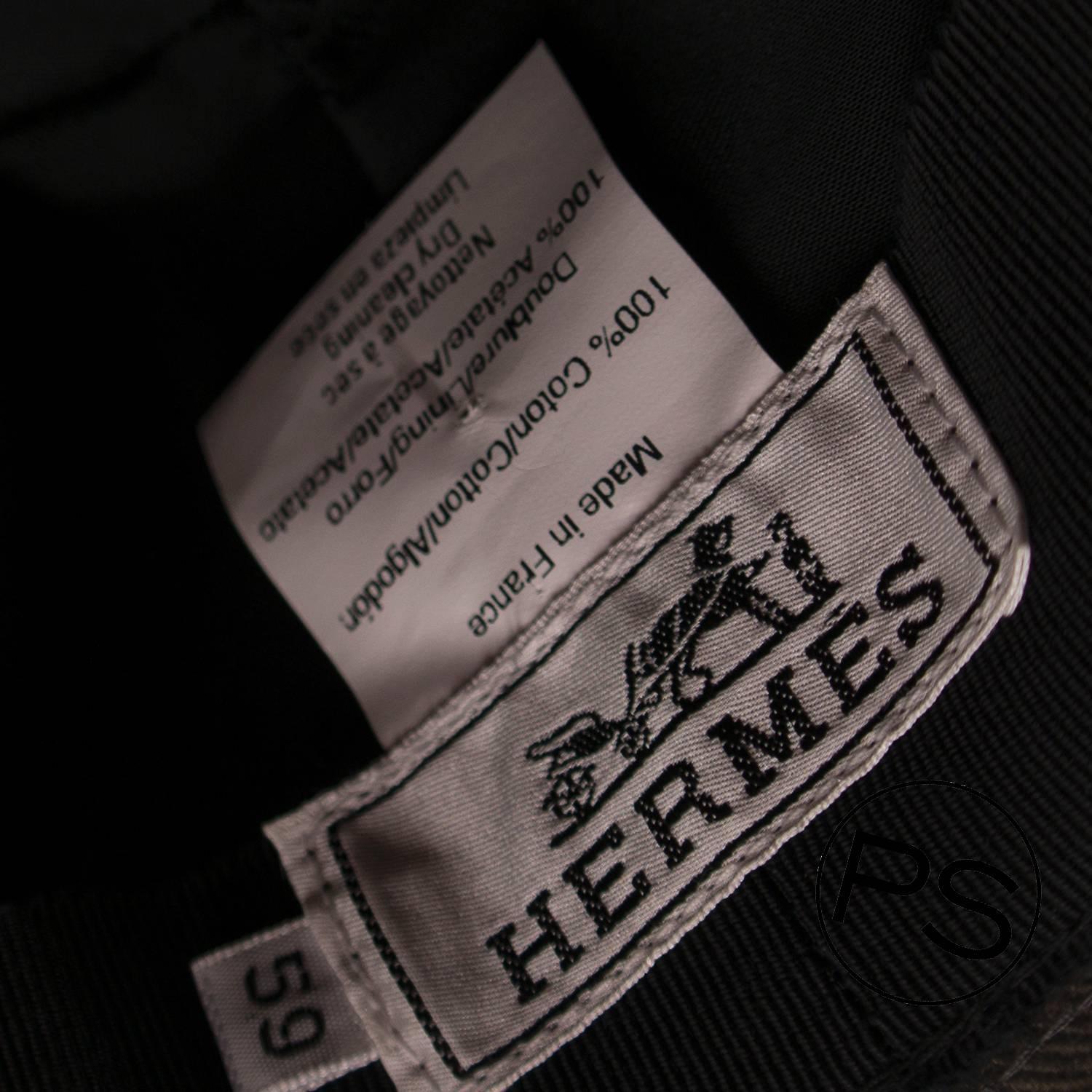 Hermes Hat Man Funk Velours Milleraie Brode H 59 Carbone 2015 For ...  