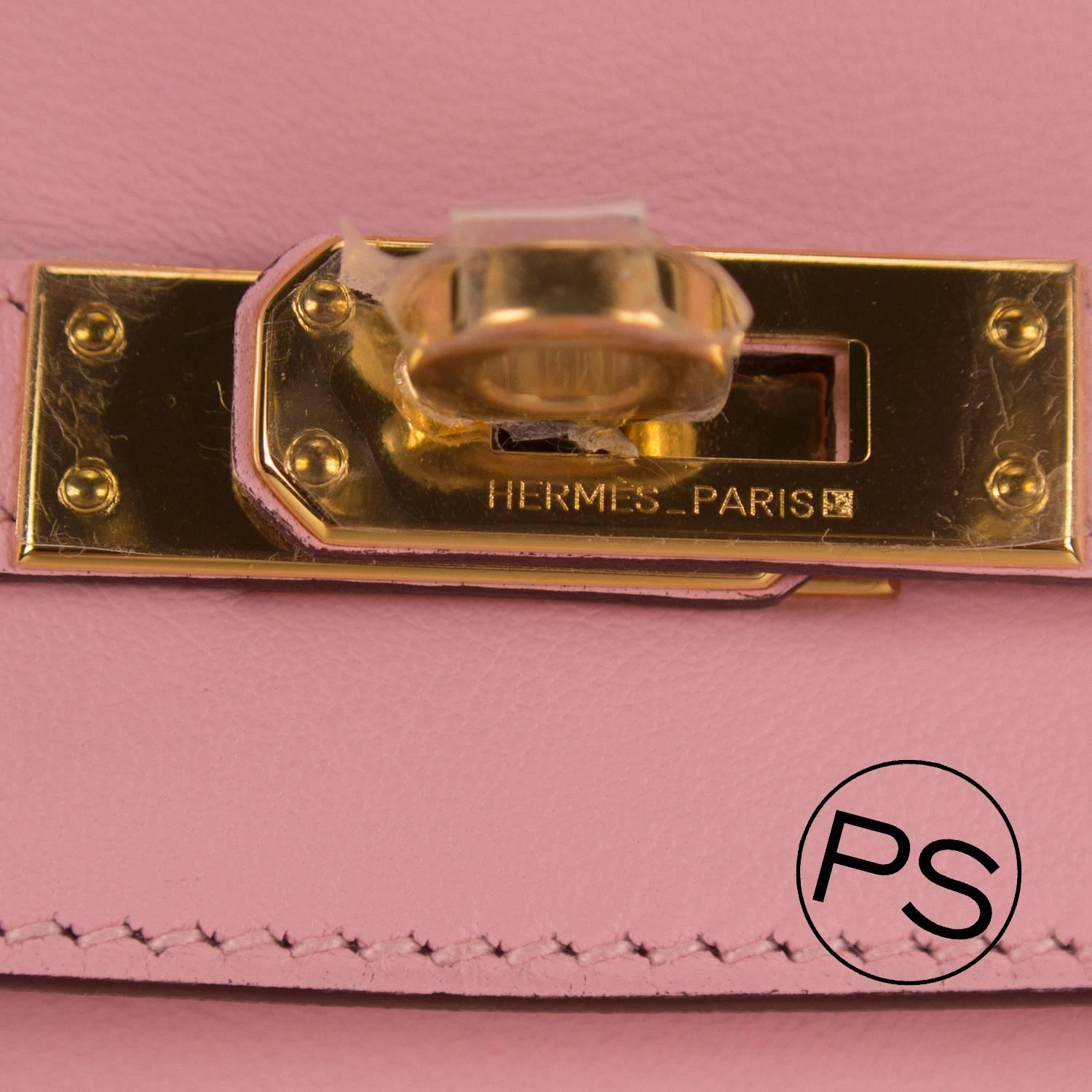 Hermes Handbag Kelly II Retourne  25 Swift Pink Sakura Gold Hardware 2015. 1