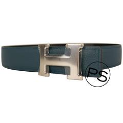 Hermes Belt 32 mm 90cm Box Togo Black Colver Reversible Palladium Hardware 2015