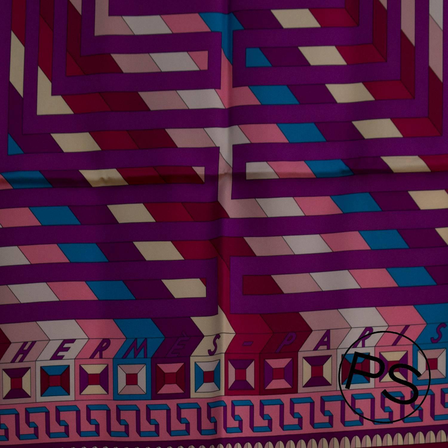 HERMES Carre Twill LE FIL DARIANE Silk FUCHSIA BLUE PINK 2015. at ...  