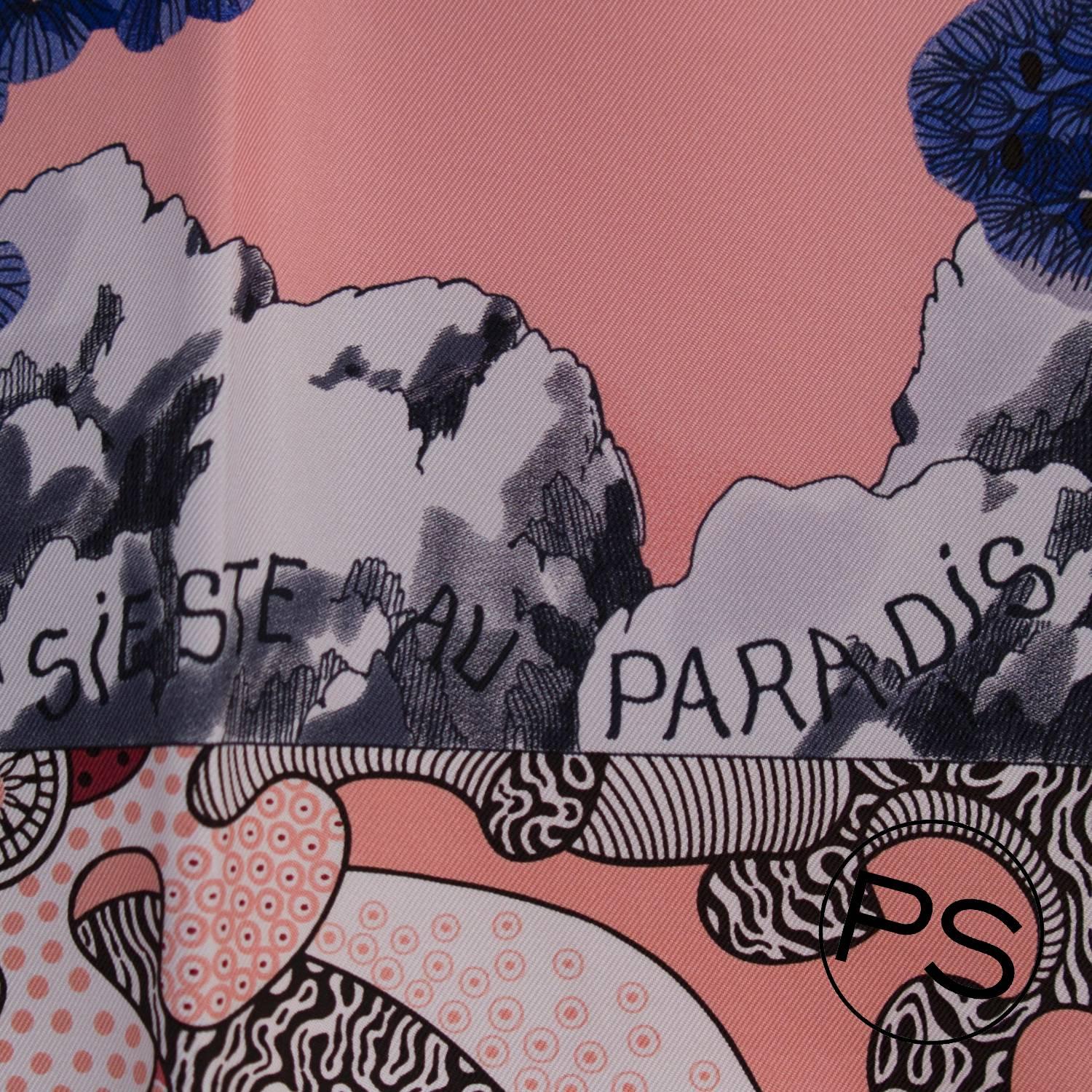 Hermes Carrs Twill Sieste au Paradis Rosso, Blu, Corallo 2015. In condizioni Nuovo a Miami, FL