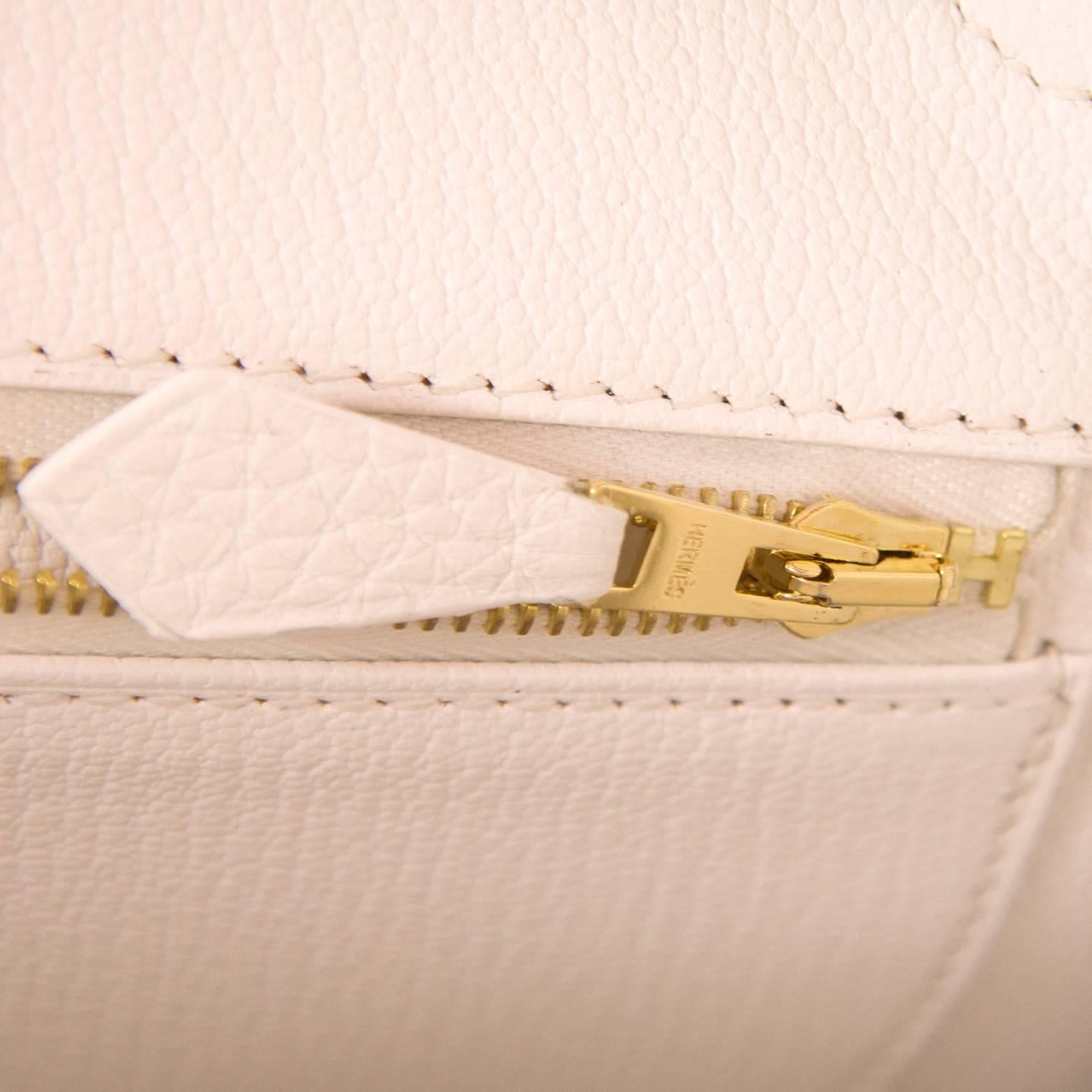Hermes Birkin 35 Taurilluon Clemence White Gold Hardware 2016. 4