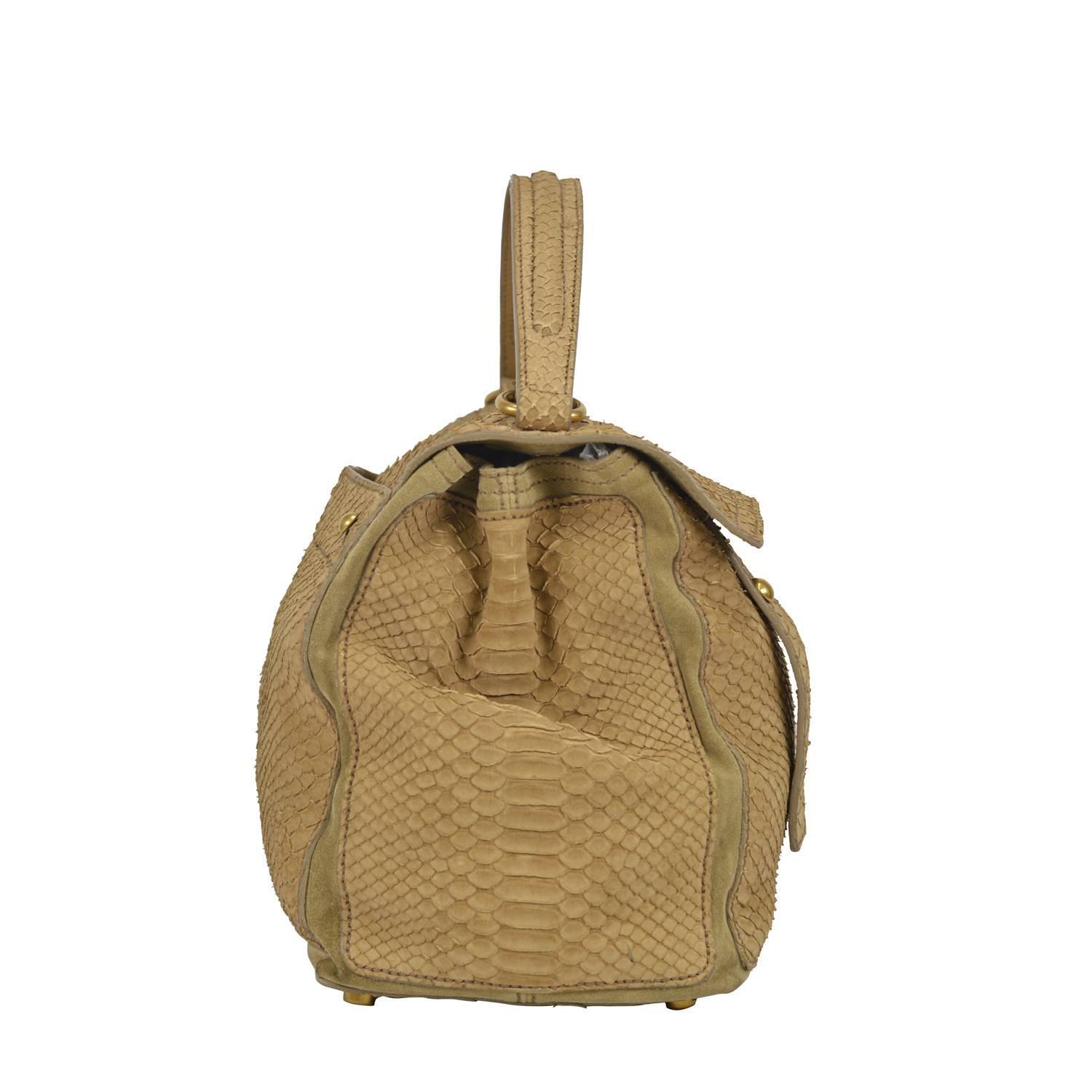 Yves Saint Laurent Python Handbag Beige 2012. For Sale at 1stdibs  