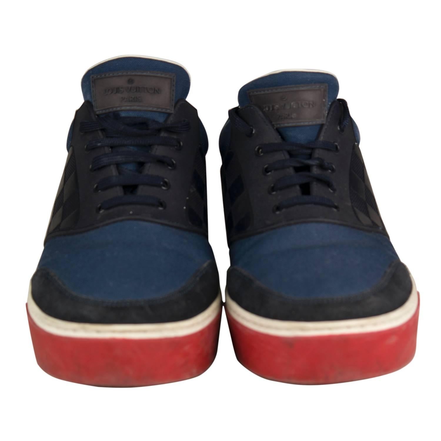 Men's Louis Vuitton Sneakers 40 Blue Black Red 2014.