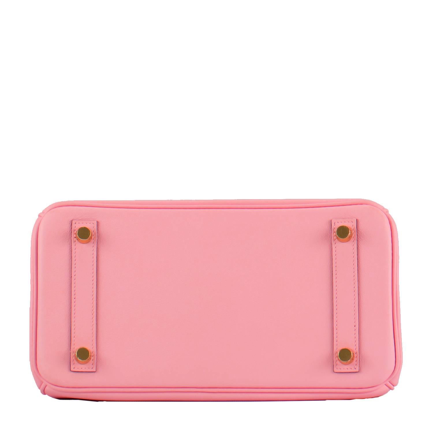 Women's Hermes Handbag Birkin 25 Swift Pink Sakura Gold Hardware 2016.