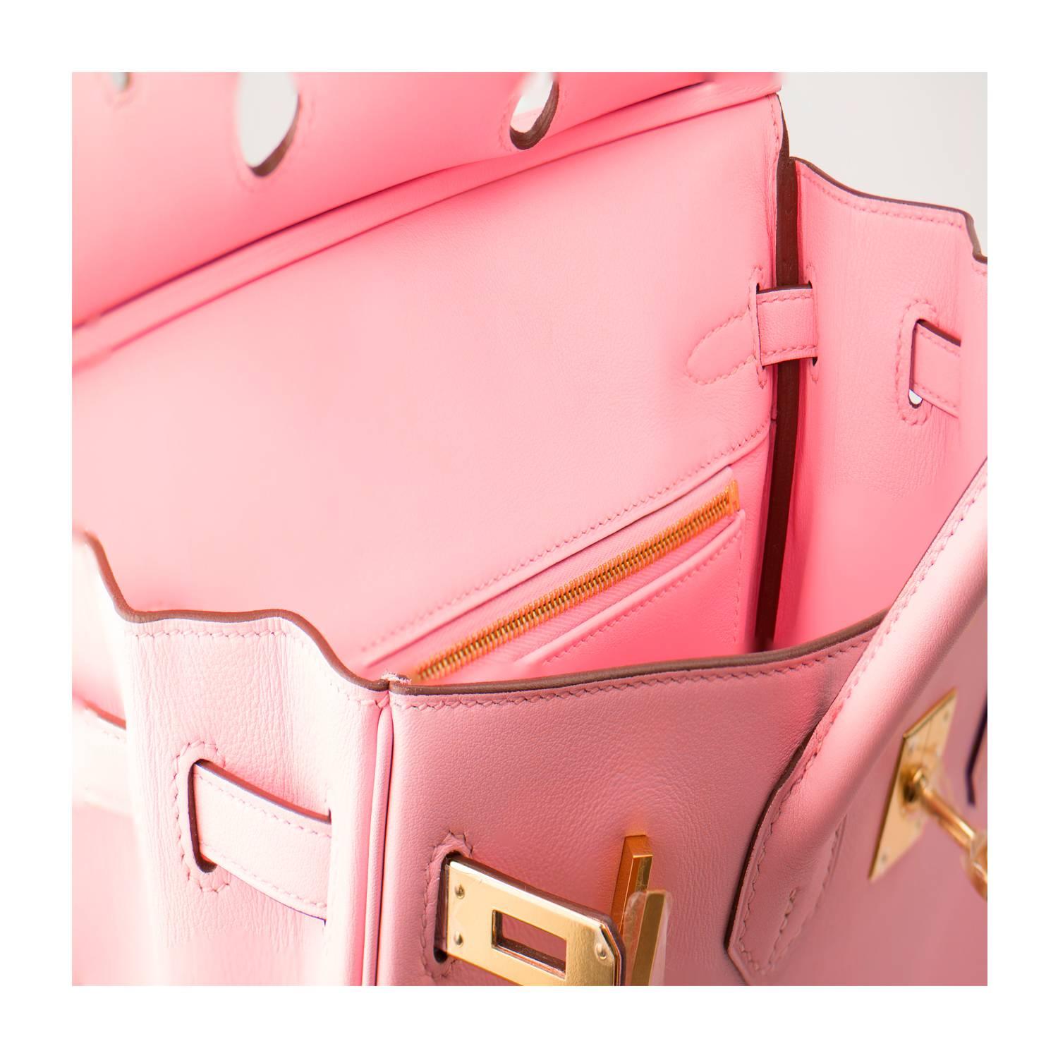 Hermes Handbag Birkin 25 Swift Pink Sakura Gold Hardware 2016. 2