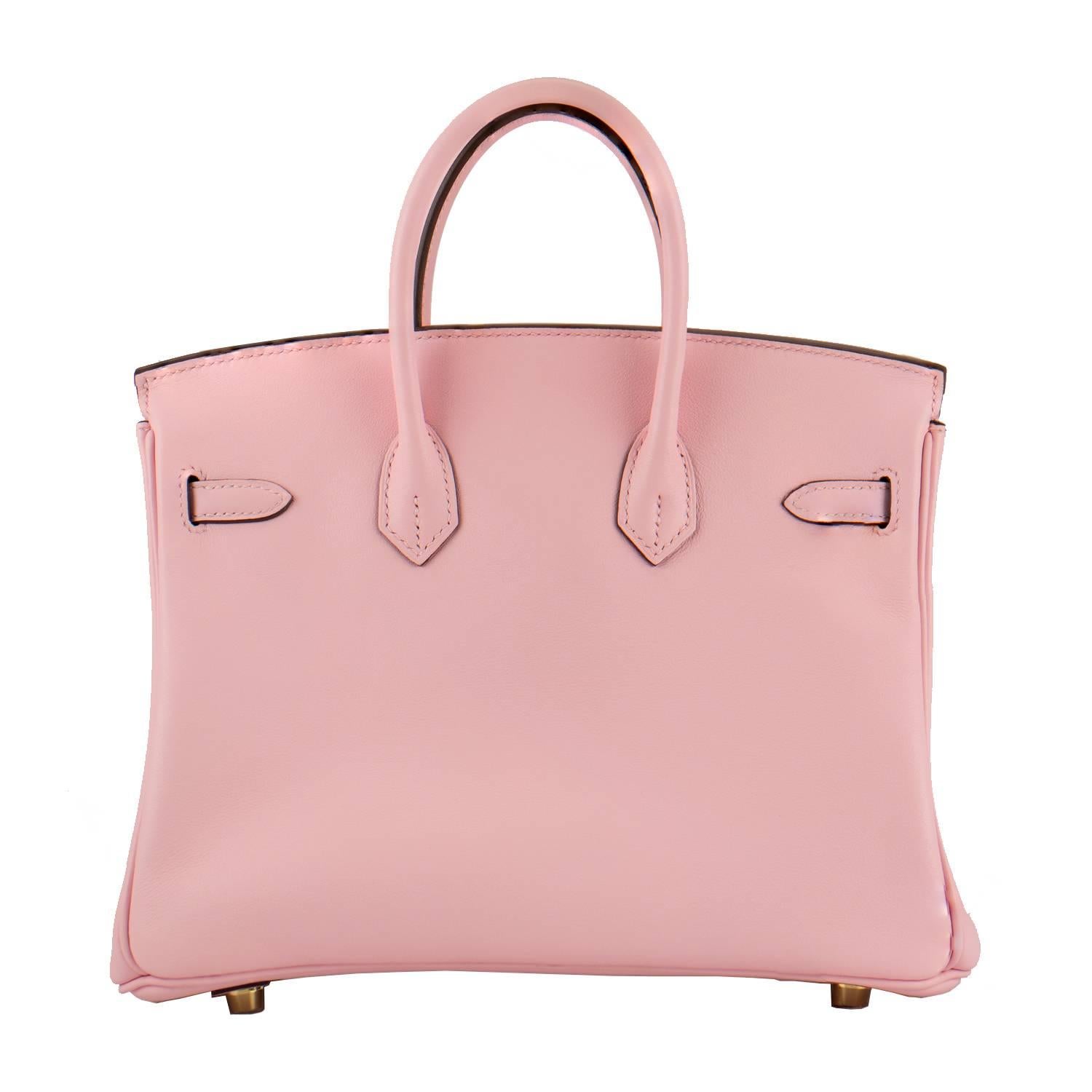 Hermes Handbag Birkin 25 Swift Pink Sakura Gold Hardware 2016. In New Condition In Miami, FL
