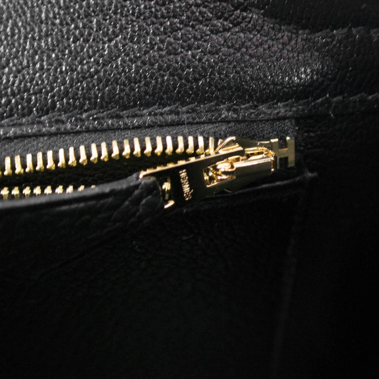 Hermes Handbag Birkin 25 Togo Black Gold Hardware 2016. For Sale ...