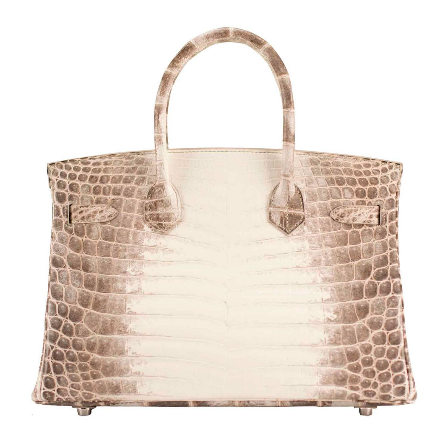 Beige Hermes Birkin 30 Himalaya Crocodile Niloticus Palladium Hardware 2016