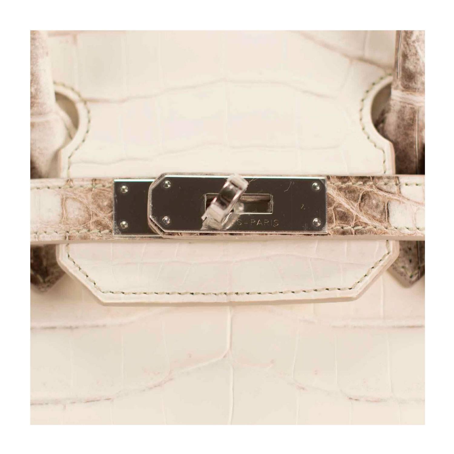 Women's Hermes Birkin 30 Himalaya Crocodile Niloticus Palladium Hardware 2016