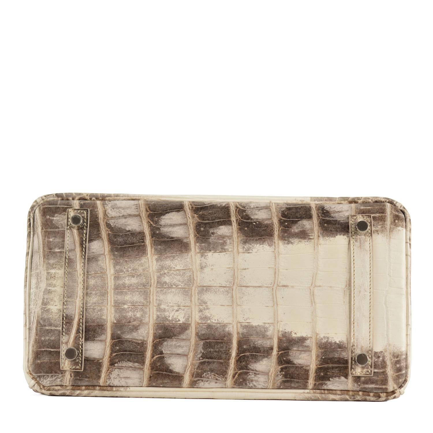 Women's or Men's Birkin 30 Himalaya Crocodilus Niloticus Palladium Hardware 2016