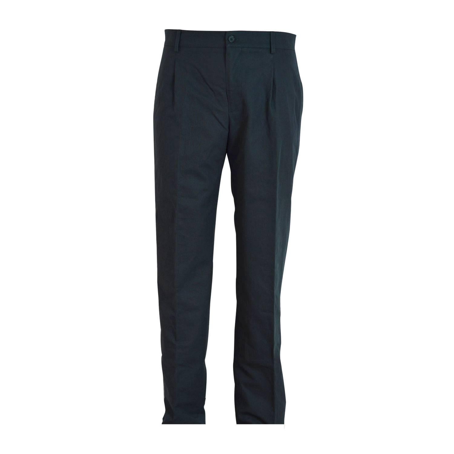 HERMES PANTS PALM BEACH SURPIQUE GABARDINE COTTON 44 Grey ARDOISE 2015. For Sale