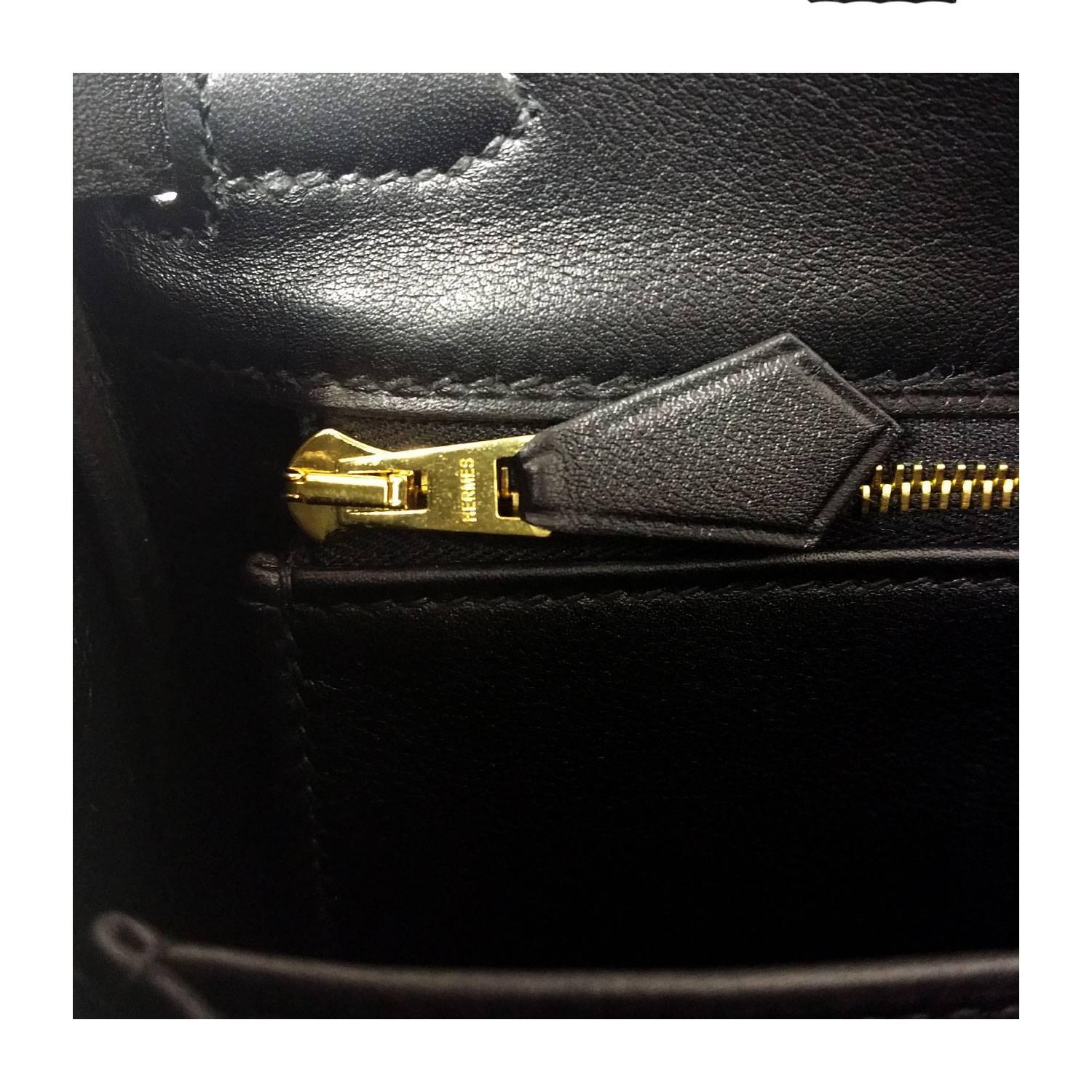 Hermes Handbag Kelly 25 Swift Leather 89 Black Color Gold Hardware 2016 4