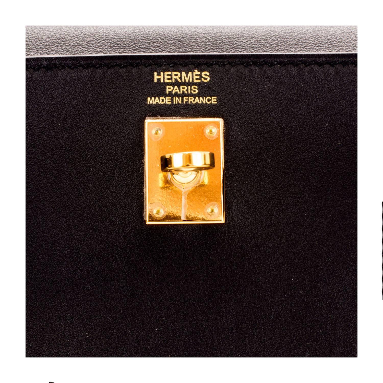 Hermes Handbag Kelly 25 Swift Leather 89 Black Color Gold Hardware 2016 3