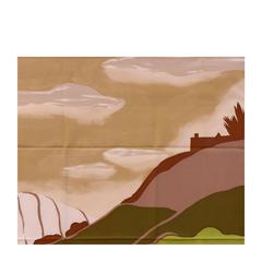 Hermes Scarf Carre "Au Bout du Monde" by Antoine Carbonne 100% Silk Orange / Bro