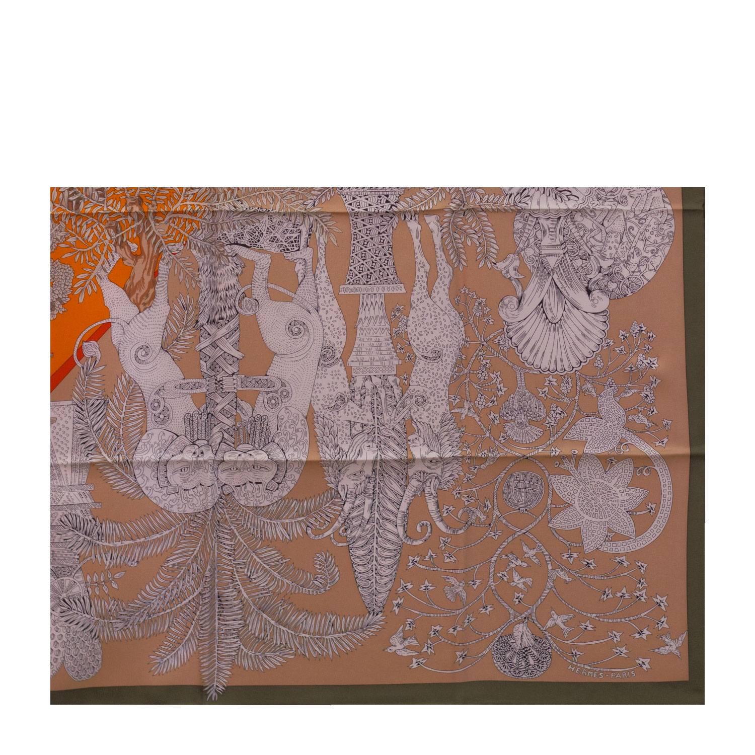 Brown Hermes Scarf Carre 