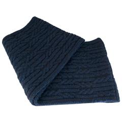 Hermes Scarf "Infini Torsades" wool, cashmere and silk Blue Color 2015