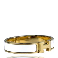 Hermes Bracelet "Clic H" Plaque Or White Color PM 2016