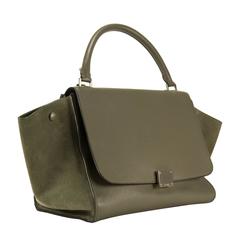 Celine Handbag Trapeze Long Strap Grey Color 2013.