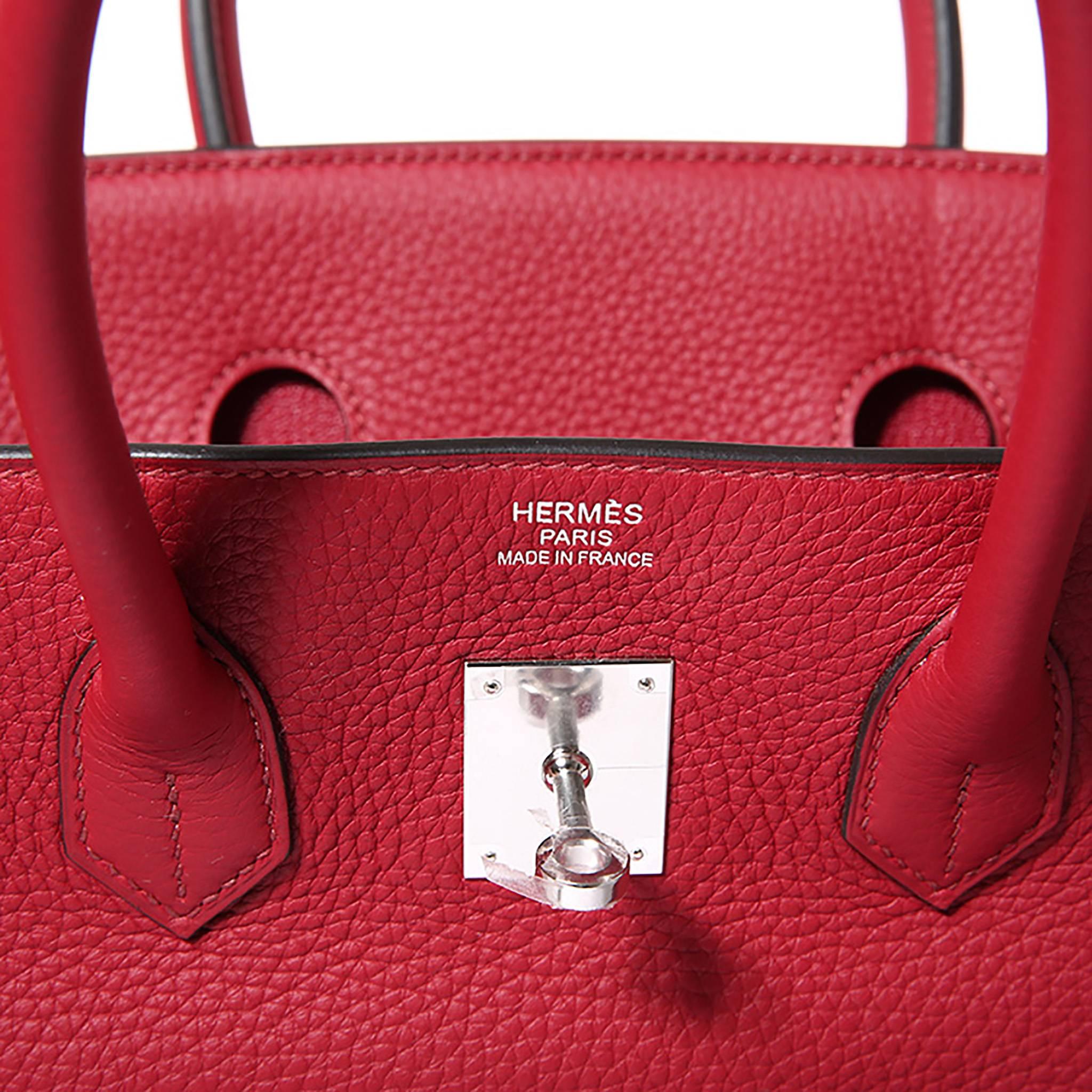 Hermes Birkin 35 Togo Leather Brick Red Color PHW 3