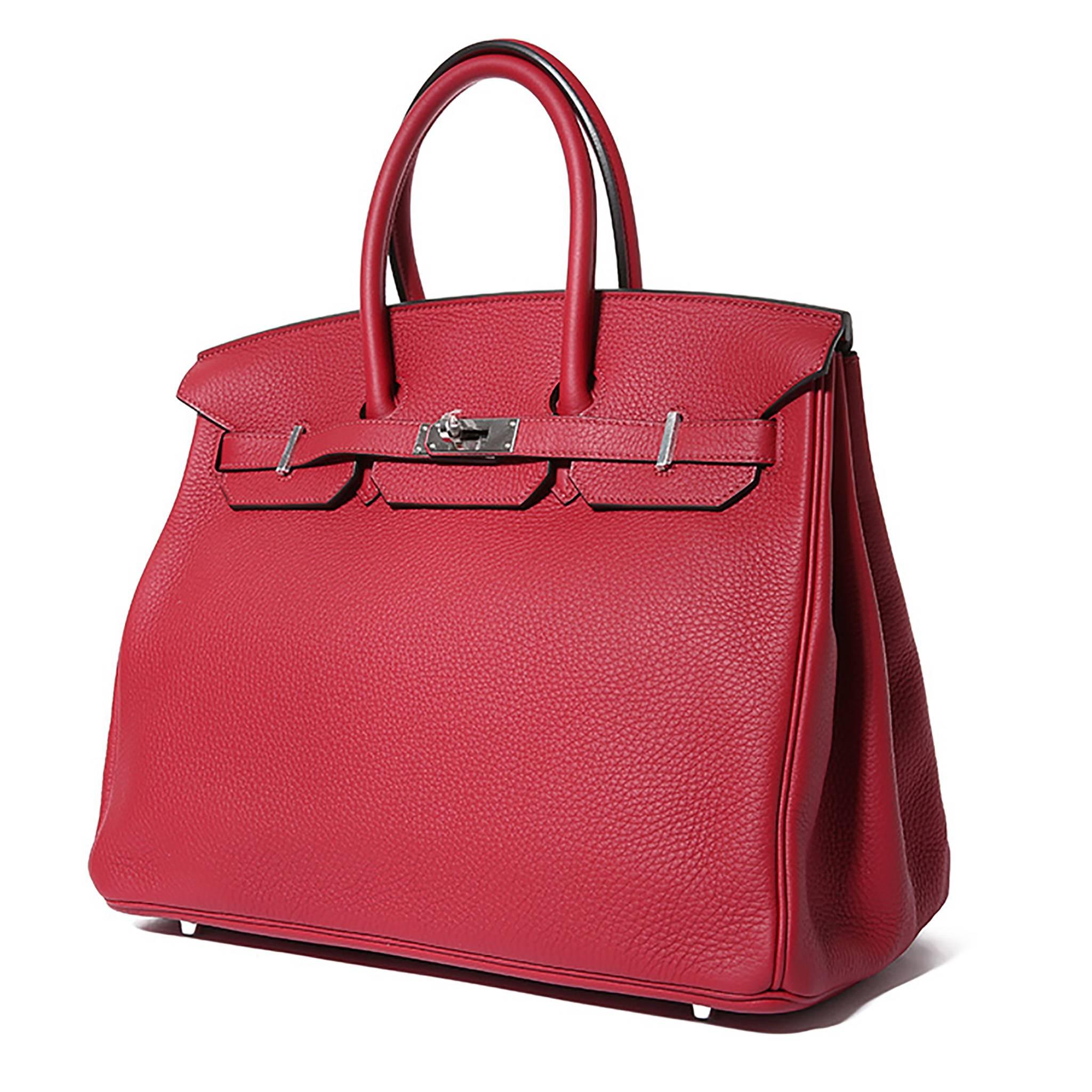 Hermes Birkin 35 Togo Leather Brick Red Color PHW In New Condition In Miami, FL