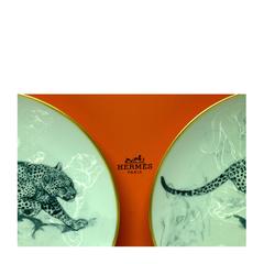 Hermes "Carnets d'Equateur" Dessert plate, Panther theme, 8.3"
