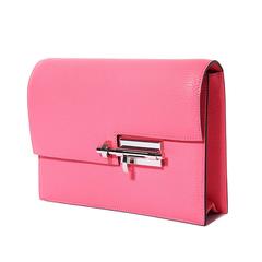 Hermes Verrou Clutch 21 Veau Leather 8U Lipstick Color PHW