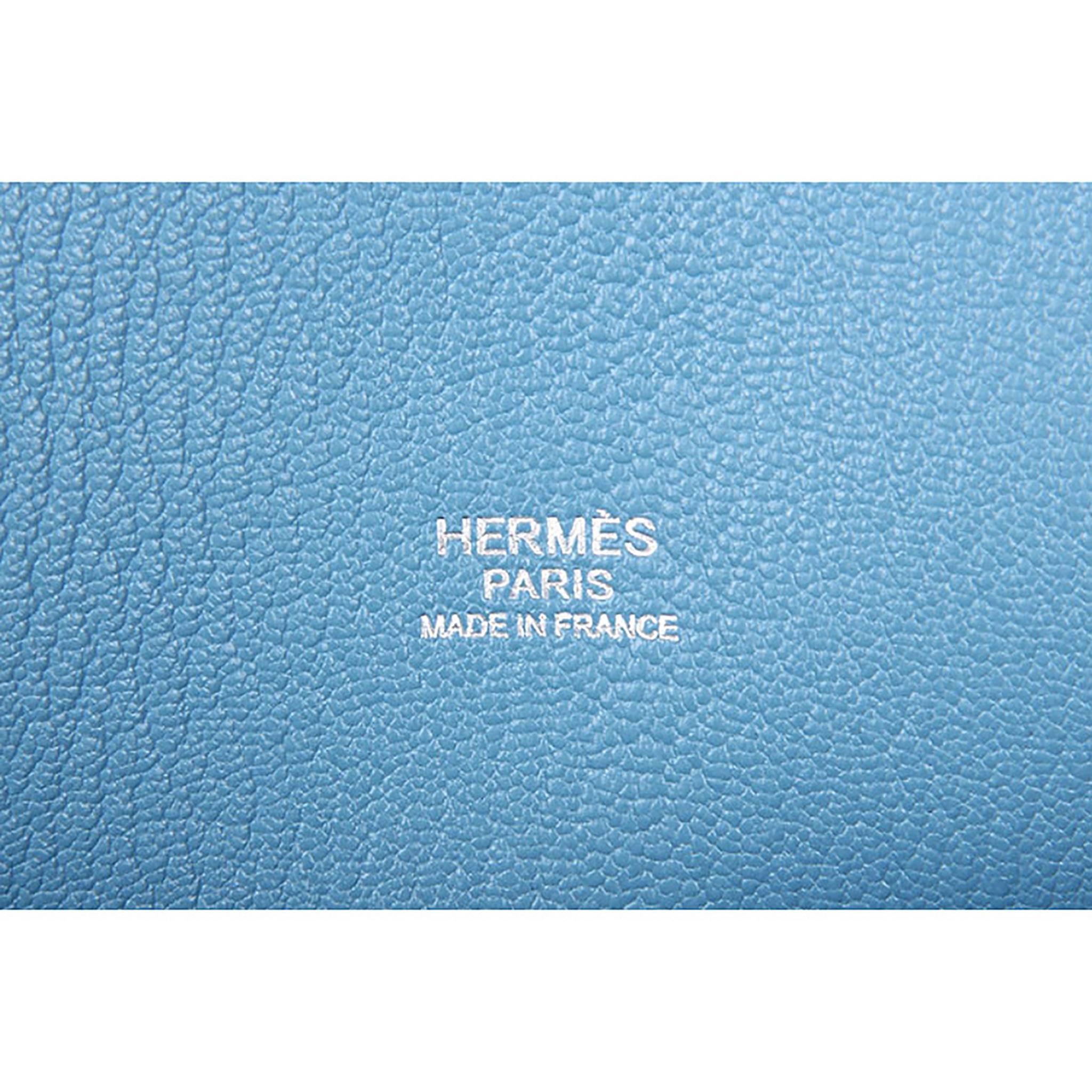 HERMES Jypsiere 28 T. Clemence Leather Blue Jean Color PHW 3