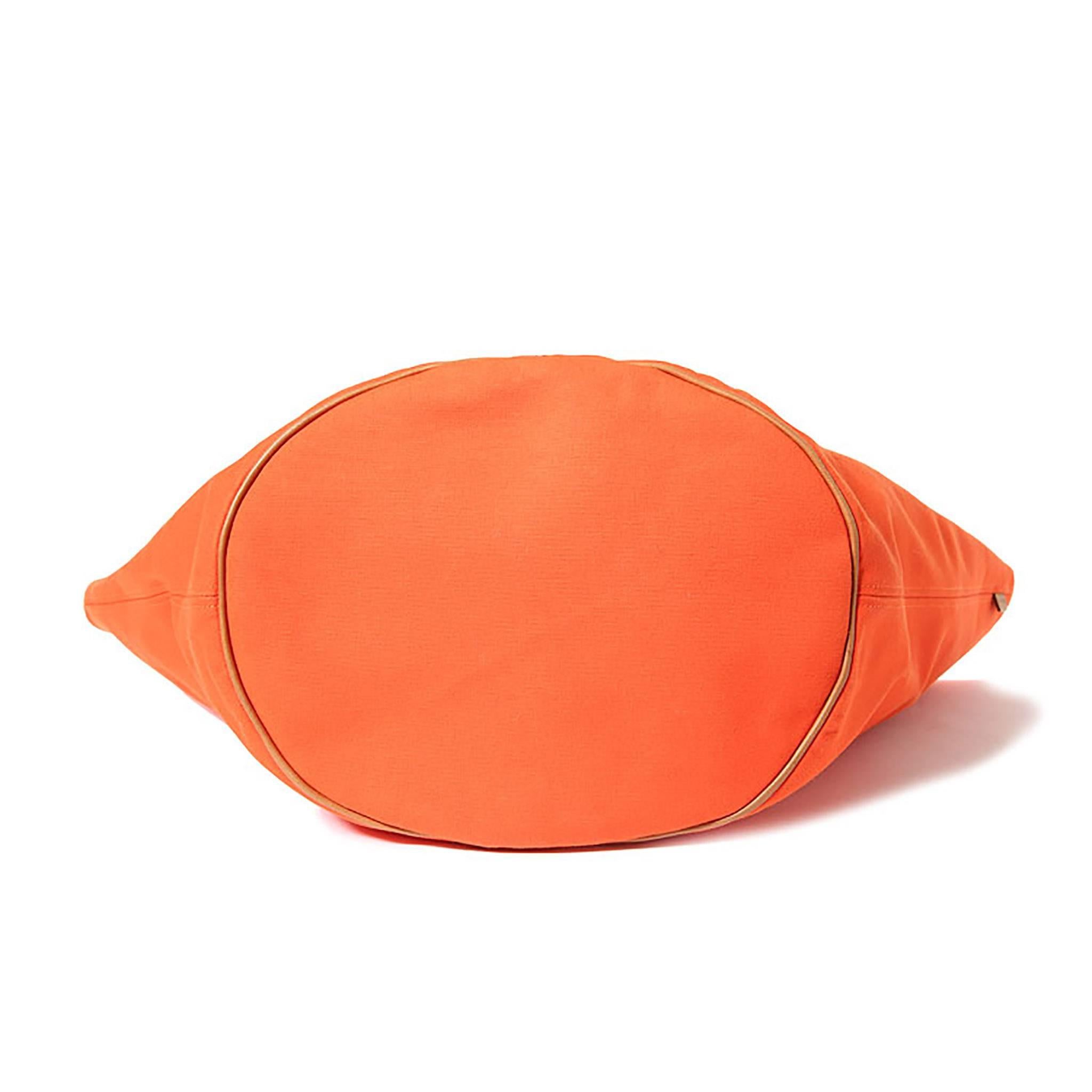 Women's Hermes Canvas Shopping Bag Orange