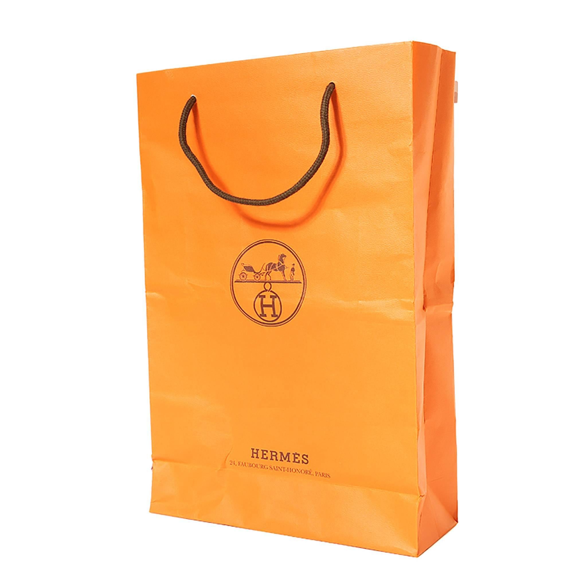 Hermes Canvas Shopping Bag Orange 2
