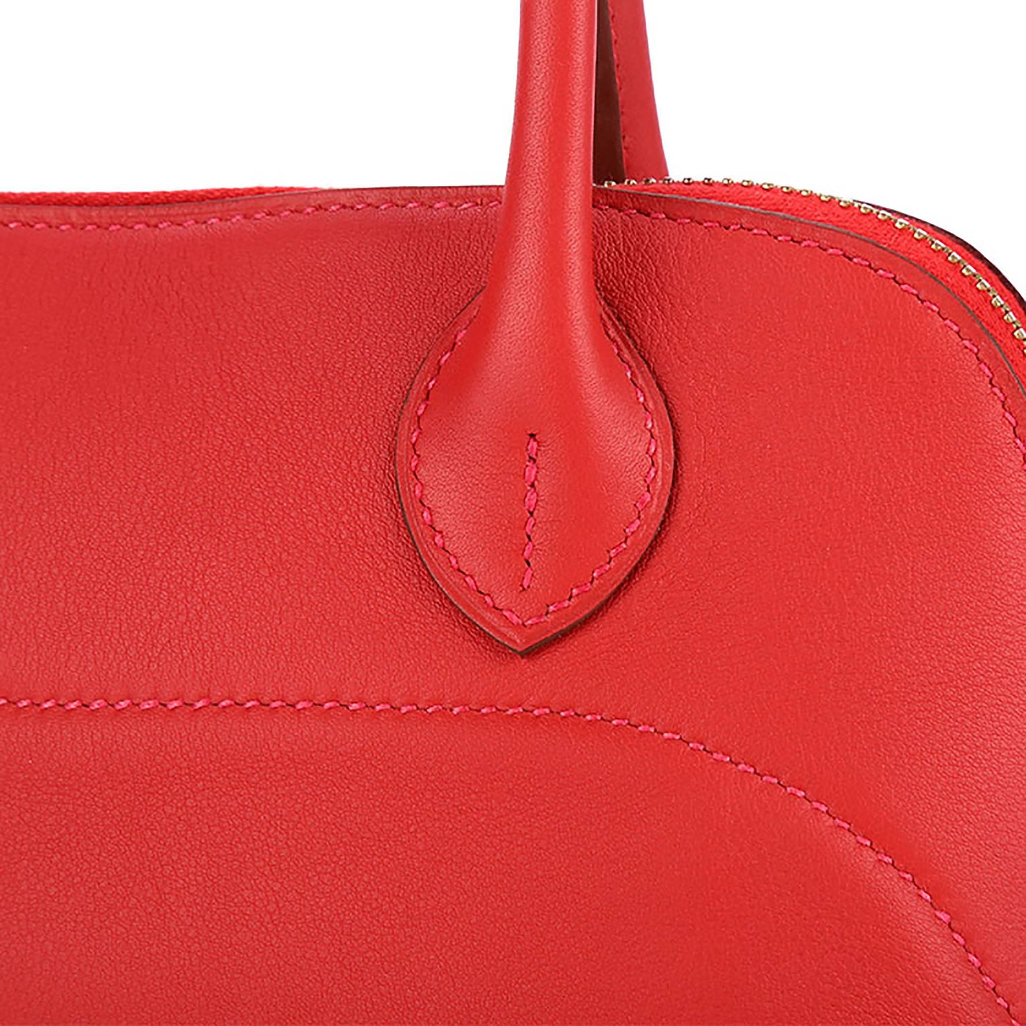 Hermes Bolide Secret 23 Veau Leather Red Color GHW 3