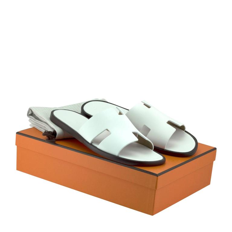 Hermes sandale "Izmir" Calfskin Leather White Color Size 9 For Sale at  1stDibs | hermes natikače, sandale hermes, hermes blanc color