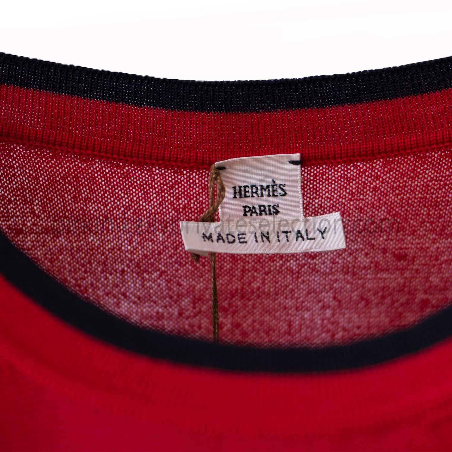 HERMES Sweater 38  JEUX DE POINTS MERINOS Red 2015 In New Condition In Miami, FL